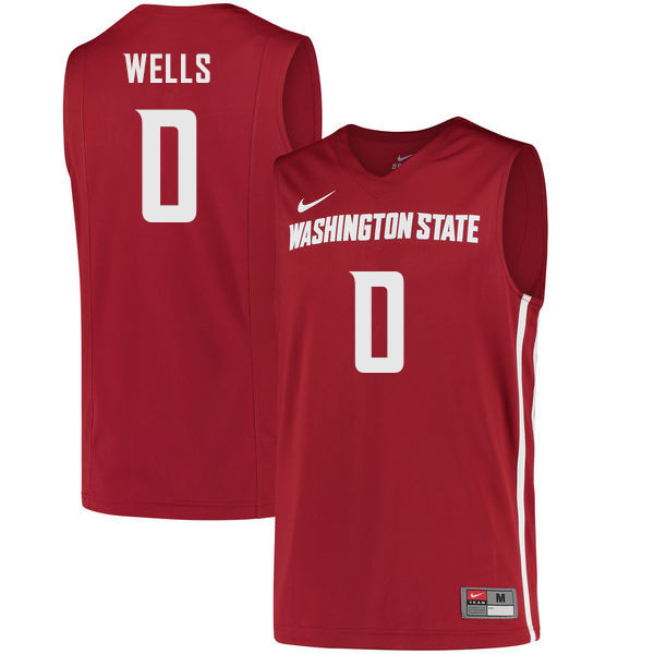 Men #0 Jaylen Wells Washington State Cougars College Basketball Jerseys Stitched Sale-Crimson - Click Image to Close